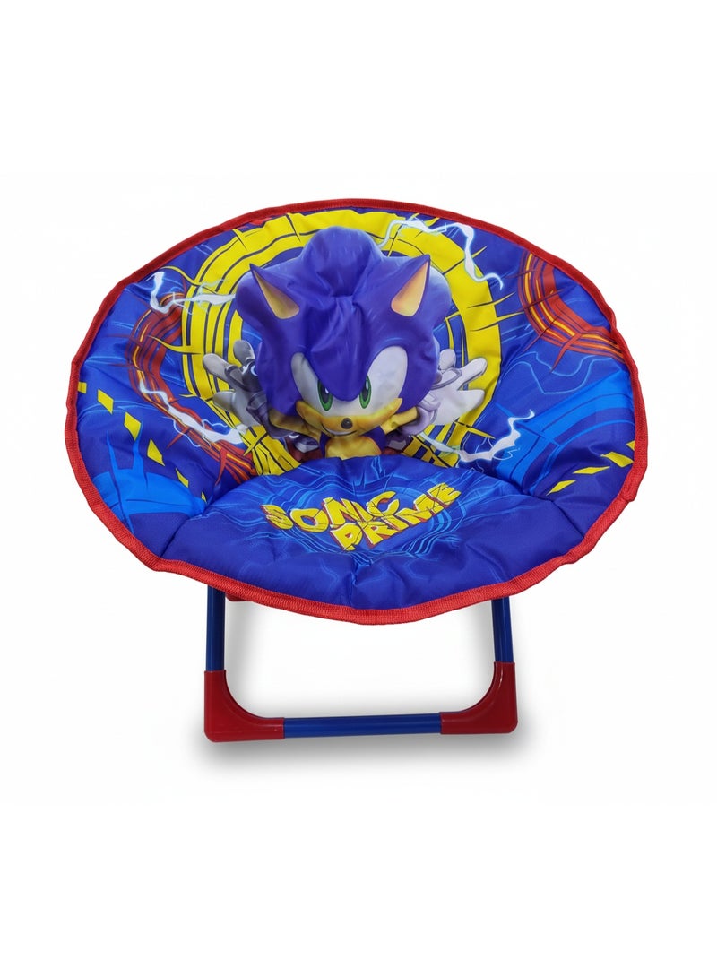 Sonic the Hedgehog: Sonic Prime Foldable Moon Chair for Kids – Portable Saucer Chair with Metal Frame - Image 1